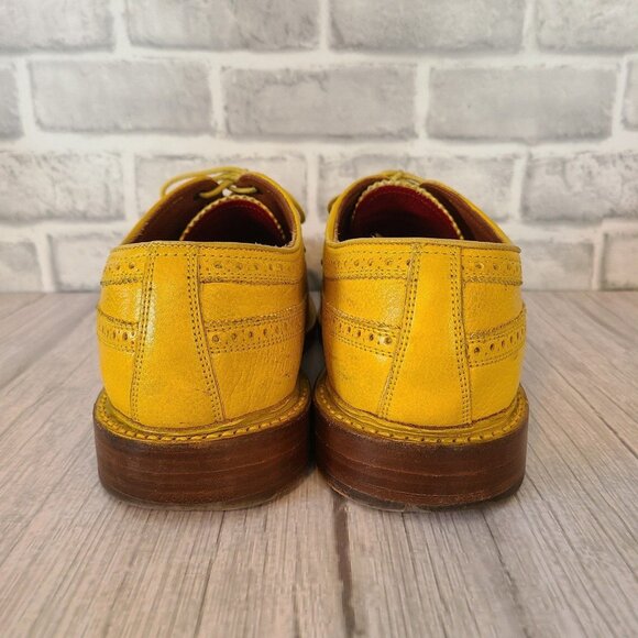 Florsheim Duckie Brown Leather Rockabilly Wingtip Oxford Yellow Retro10.5 D HTF - Picture 6 of 11